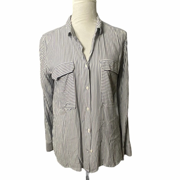 Como Vintage Tops - Como Vintage Striped Lightweight Button Down Shirt Size Medium